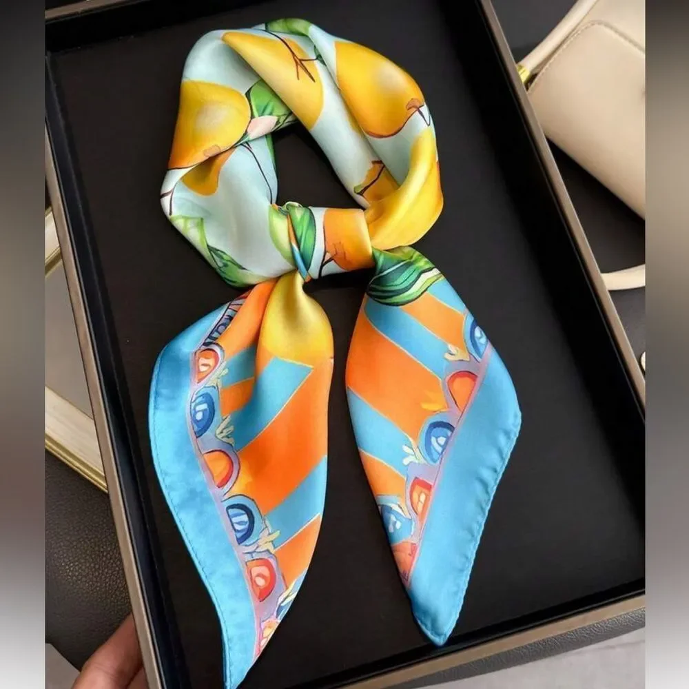 Vibrant Lemon Print Scarf S80